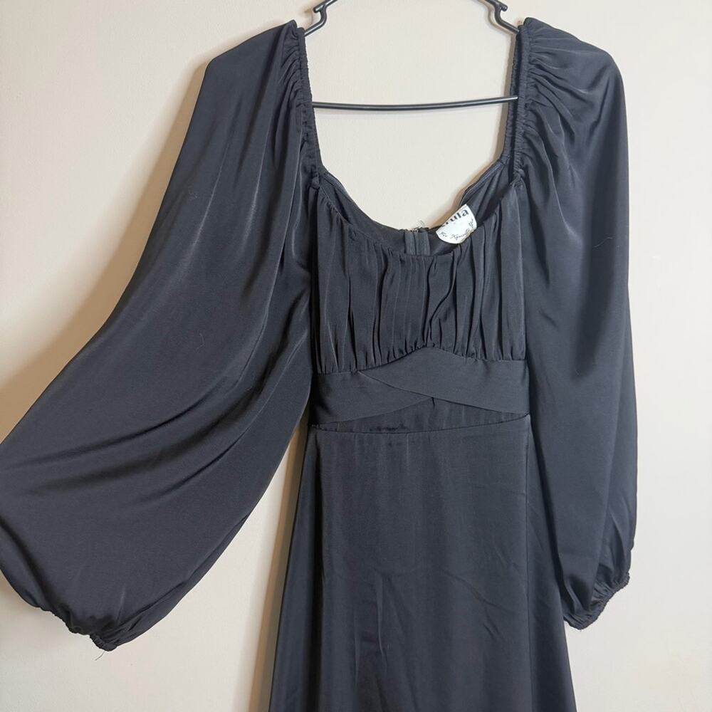 Arula Black Crossover Puff Sleeve Mini Dress Size X XL - Picture 4 of 8
